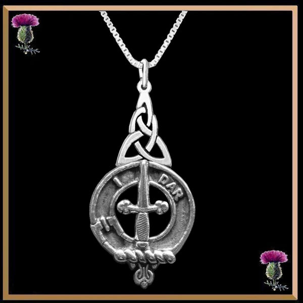 Dalziel Clan Crest Interlace Drop Pendant