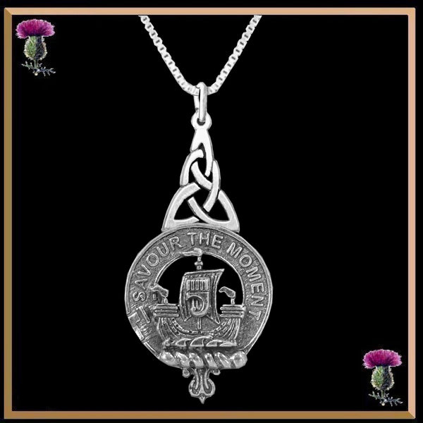 Duncan Sketraw Clan Crest Interlace Drop Pendant