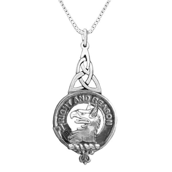 Graham Menteith Clan Crest Interlace Drop Pendant