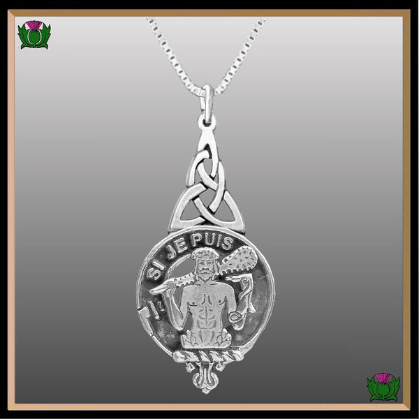 Livinston Clan Crest Interlace Drop Pendant