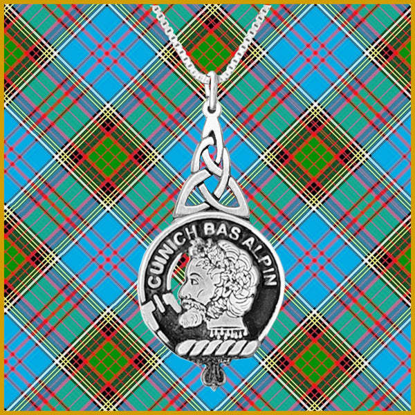 MacAlpin Clan Crest Interlace Drop Pendant
