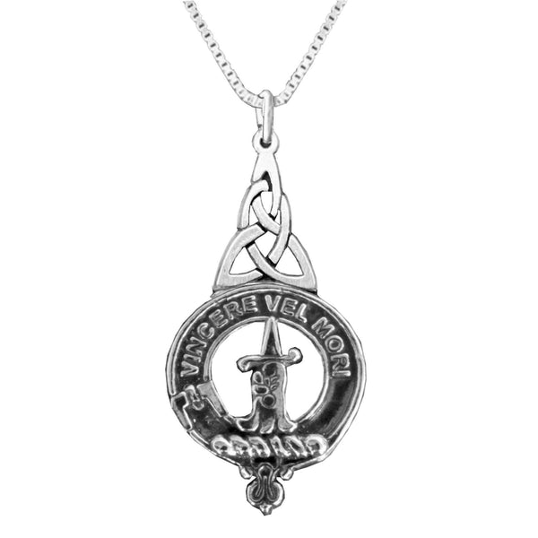 MacDowell Clan Crest Interlace Drop Pendant