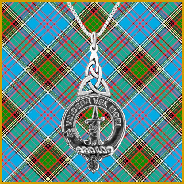 MacDowell Clan Crest Interlace Drop Pendant