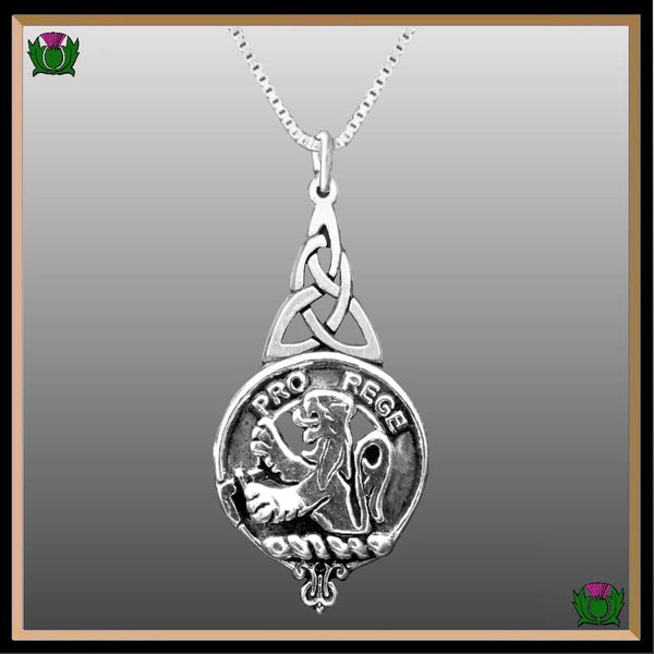 MacFie Clan Crest Interlace Drop Pendant