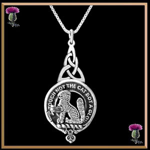 MacPherson Clan Crest Interlace Drop Pendant