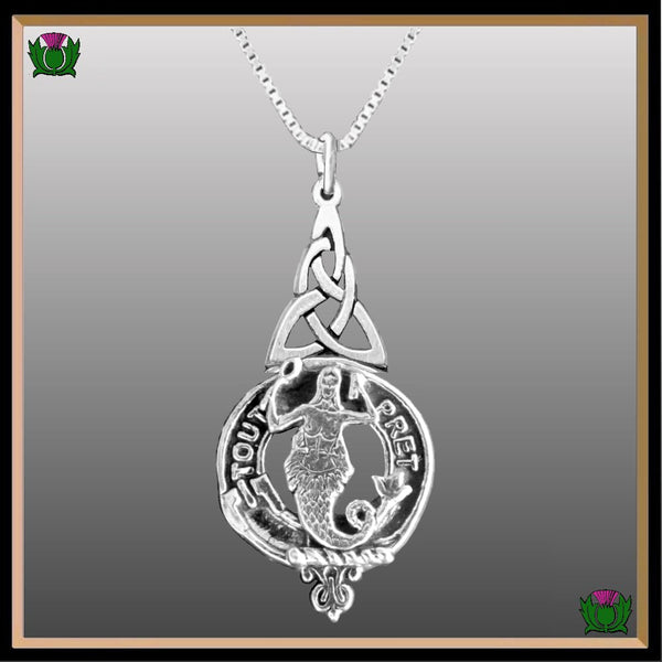 Murray Clan Crest Interlace Drop Pendant