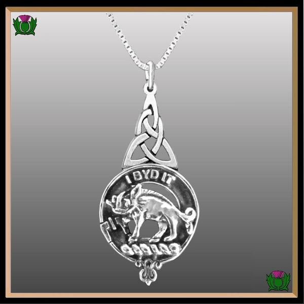 Nisbet Clan Crest Interlace Drop Pendant