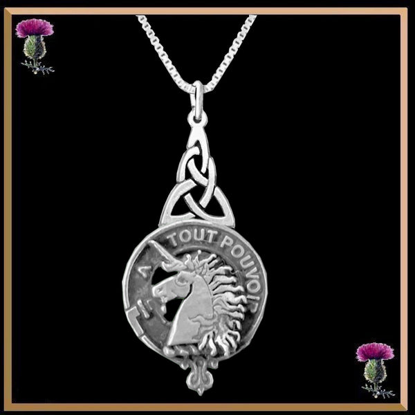 Oliphant Clan Crest Interlace Drop Pendant