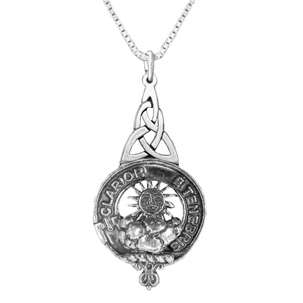 Purves Clan Crest Interlace Drop Pendant