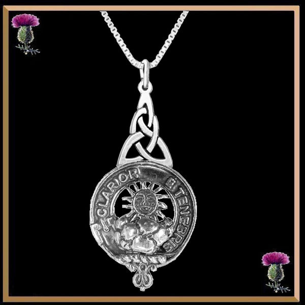 Purves Clan Crest Interlace Drop Pendant