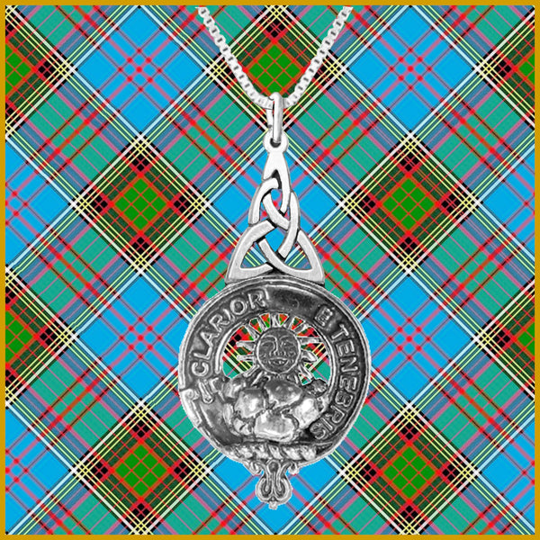 Purves Clan Crest Interlace Drop Pendant