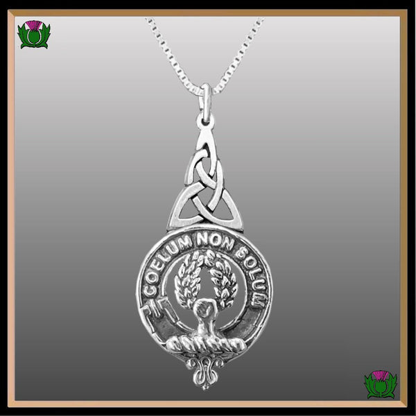 Stevenson Clan Crest Interlace Drop Pendant