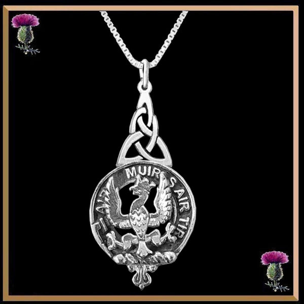 MacDonald Keppock Clan Crest Interlace Drop Pendant