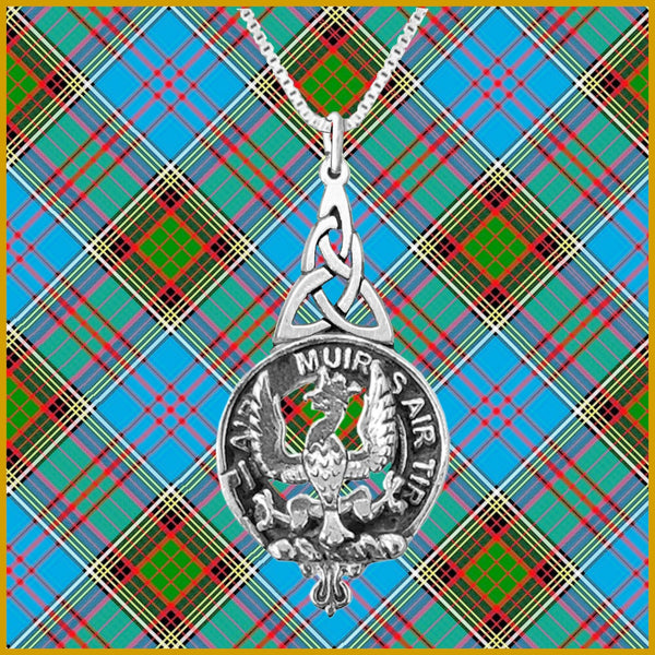 MacDonald Keppock Clan Crest Interlace Drop Pendant