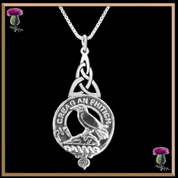 MacDonell Glengarry Clan Crest Interlace Drop Pendant