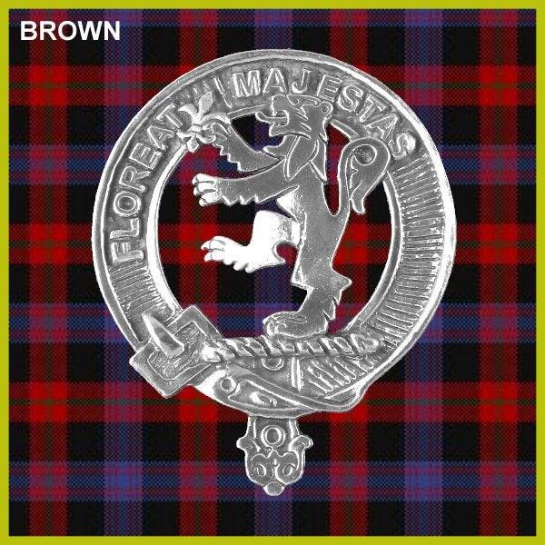 Brown Clan Crest Scottish Cap Badge CB02