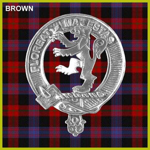 Brown Clan Crest Scottish Cap Badge CB02