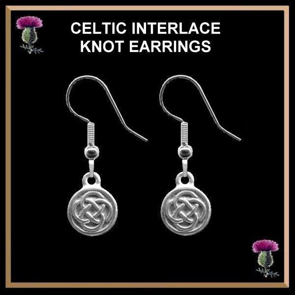 Celtic Knot Earrings, Interlace Knotwork Earrings CEL03