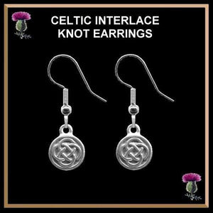 Celtic Knot Earrings, Interlace Knotwork Earrings CEL03