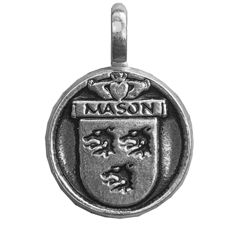 Mason Irish Coat of Arms Disk Pendant