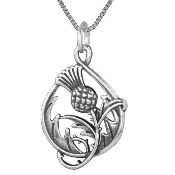Spirit Of Scotland Double Sided Thistle Pendant ~ Sterling Silver, 10K, 14K Gold