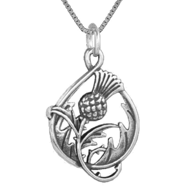 Spirit Of Scotland Double Sided Thistle Pendant ~ Sterling Silver, 10K, 14K Gold