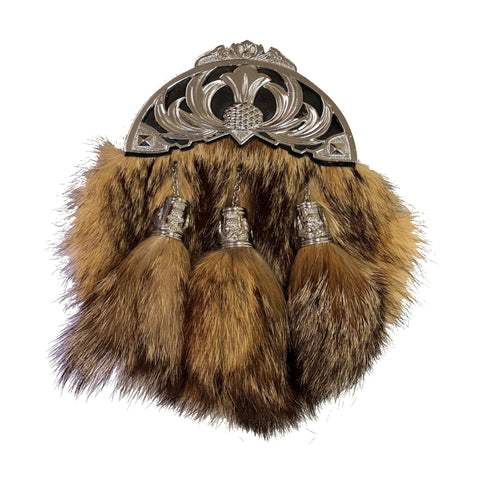 Scottish Dress Fur Thistle Cantle Sporran