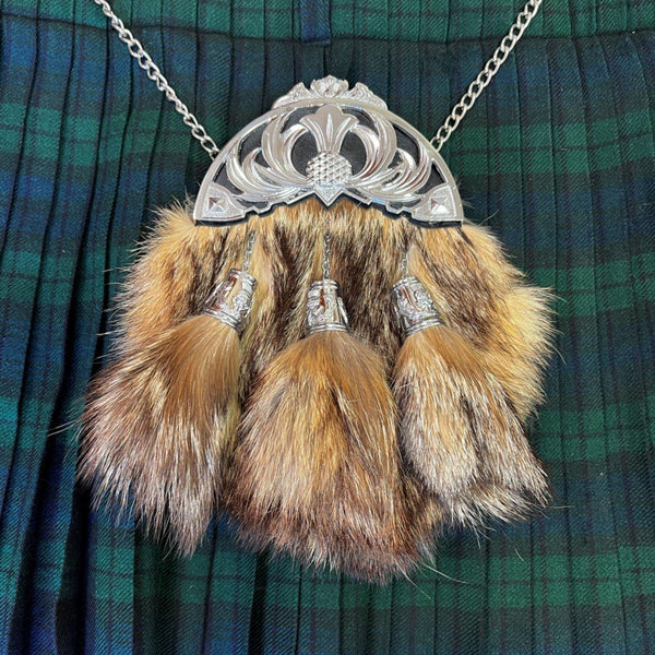 Scottish Dress Fur Thistle Cantle Sporran