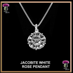 Jacobite White Rose Pendant, Scottish