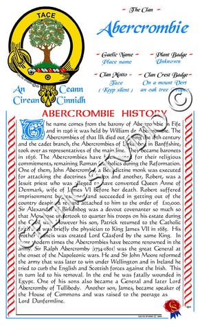 Abercrombie Scottish Clan History