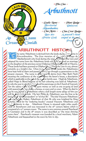 Arbuthnott Scottish Clan History