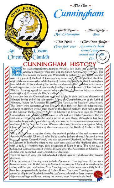 Cunningham Scottish Clan History
