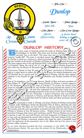 Dunlop Scottish Clan History