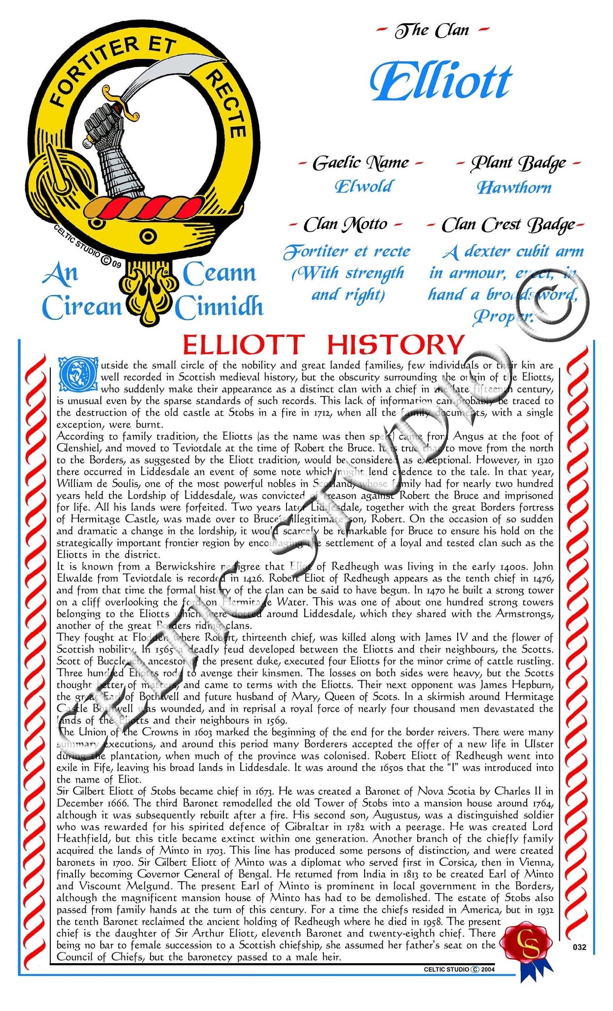Elliott Scottish Clan History