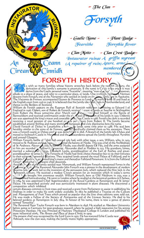 Forsyth Scottish Clan History