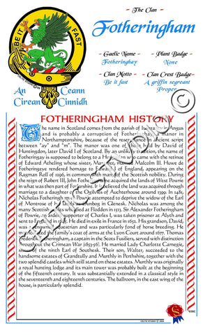 Fotheringham Scottish Clan History