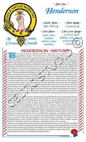 Henderson Scottish Clan History