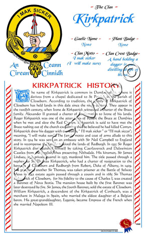 Kirkpatrick Scottish Clan History