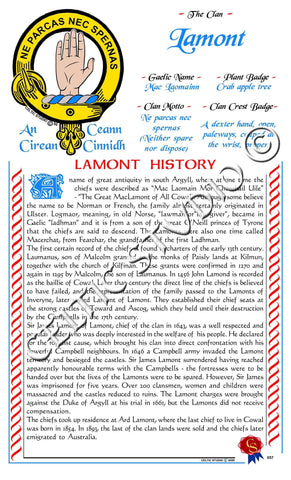 Lamont Scottish Clan History
