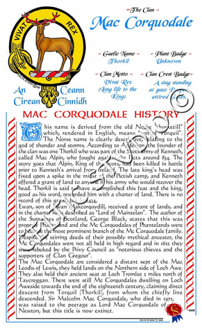 MacCorquodale Scottish Clan History