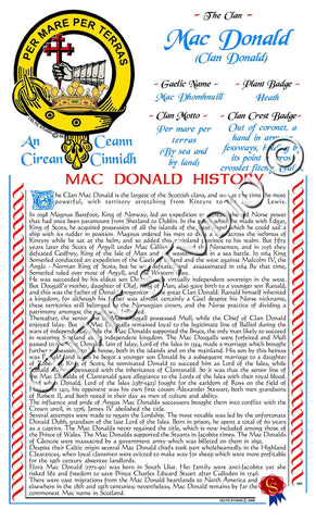 MacDonald (Donald) Scottish Clan History