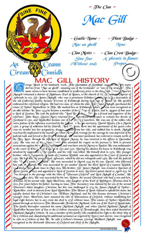 MacGill Scottish Clan History