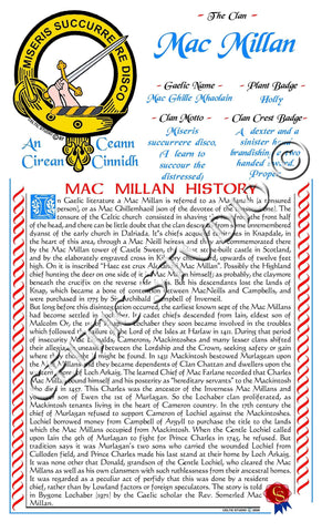 MacMillan Scottish Clan History