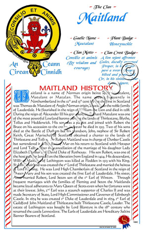 Maitland Scottish Clan History