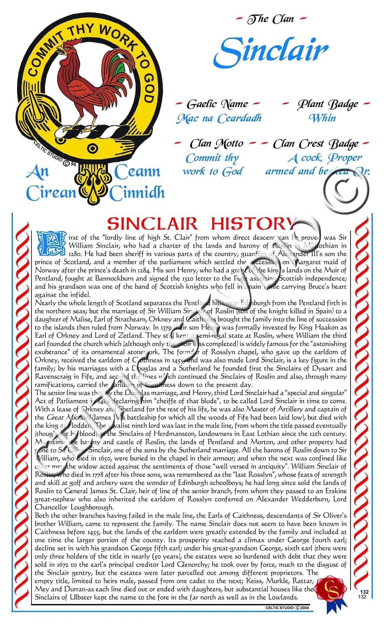 Sinclair Scottish Clan History