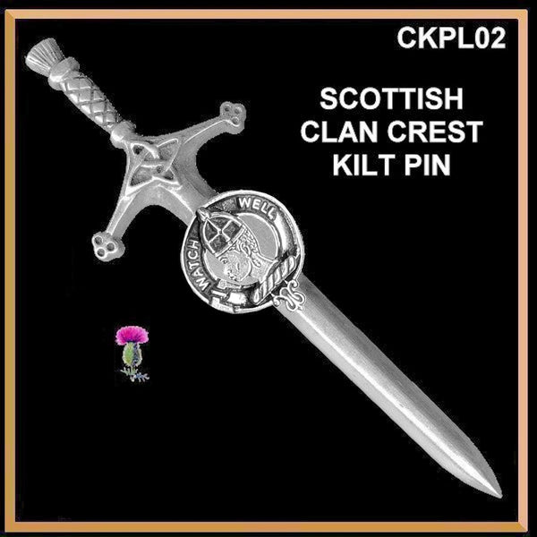 Haliburton Clan Crest Kilt Pin, Scottish Pin ~ CKP02