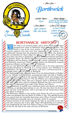 Borthwick Scottish Clan History