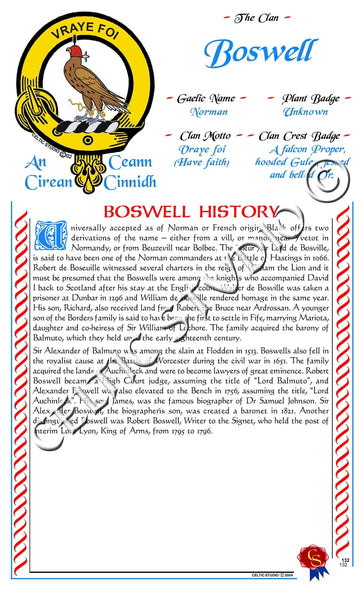 Boswell Scottish Clan History