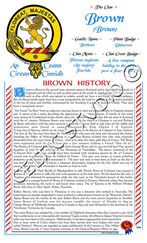 Brown Scottish Clan History