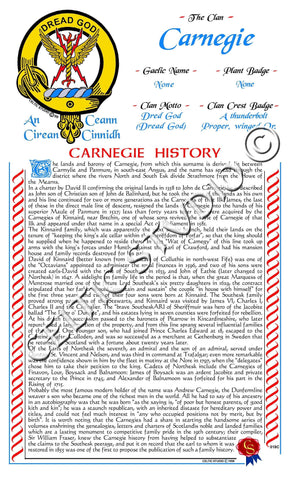 Carnegie Scottish Clan History